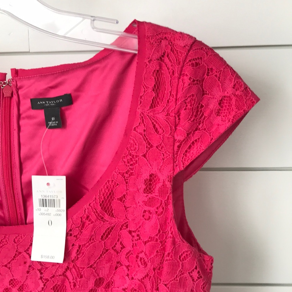 0 Ann Taylor Dark Pink Dress (MSRP $158) - Picture 5 of 9